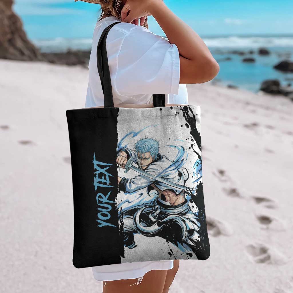 Personalized Grimmjow Jaegerjaquez Tote Bag Ink Splash Anime Brush Style