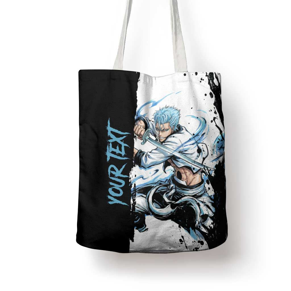 Personalized Grimmjow Jaegerjaquez Tote Bag Ink Splash Anime Brush Style