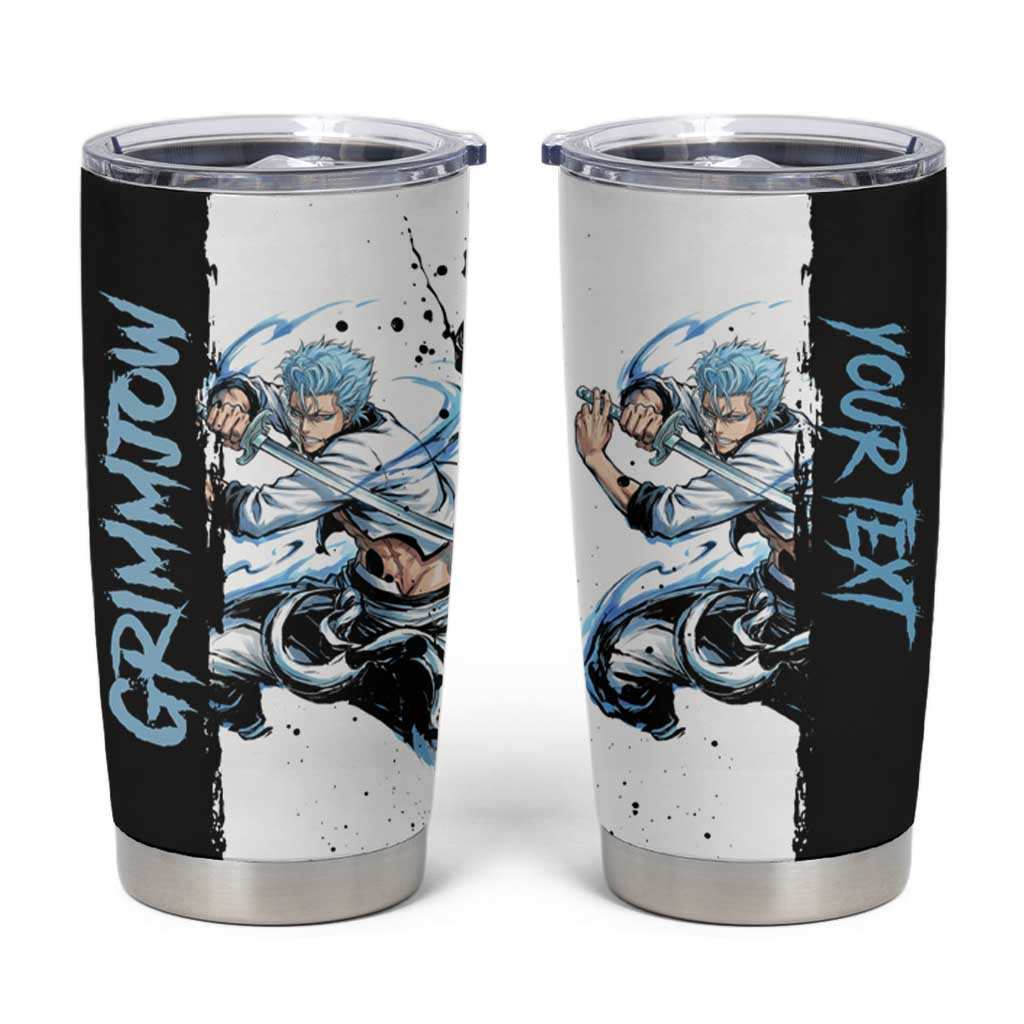 Personalized Grimmjow Jaegerjaquez Tumbler Cup Ink Splash Anime Brush Style