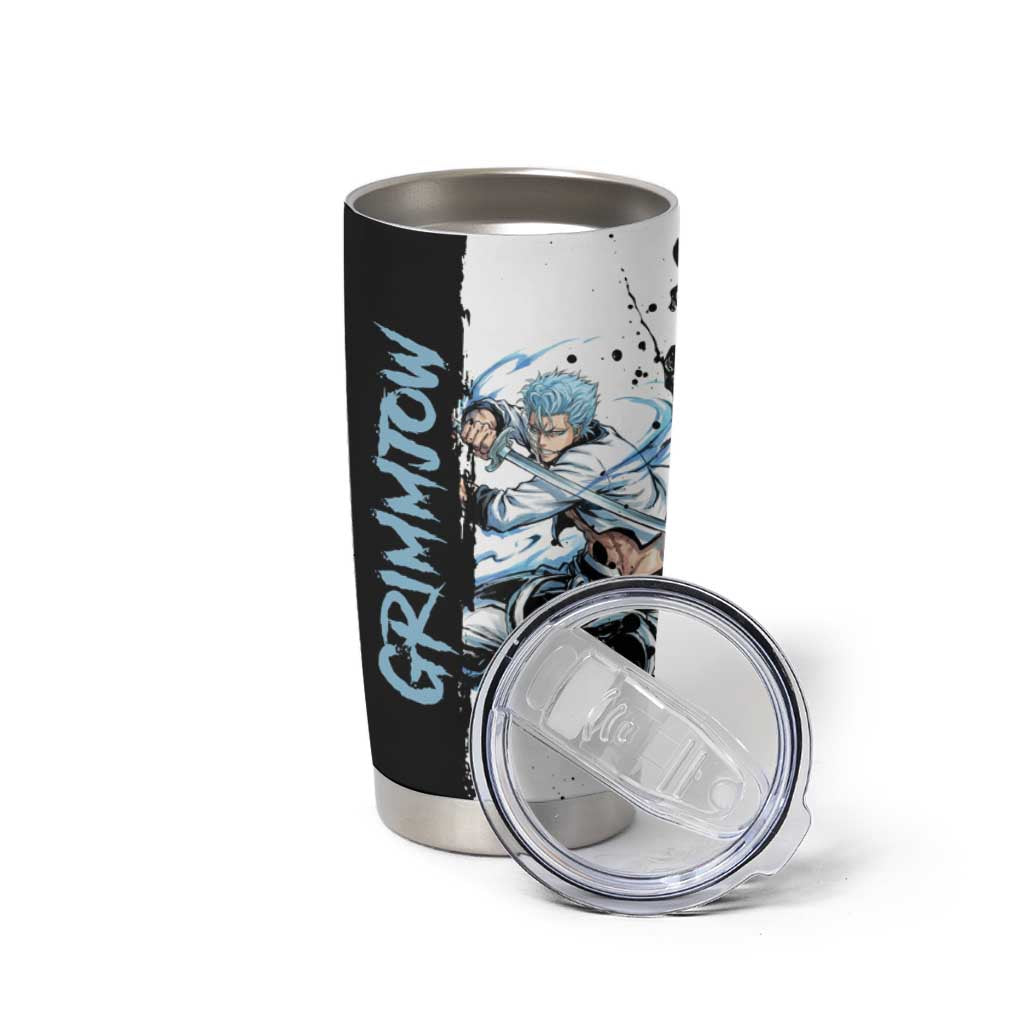 Personalized Grimmjow Jaegerjaquez Tumbler Cup Ink Splash Anime Brush Style