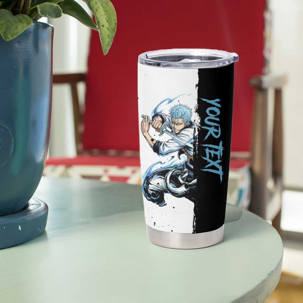 Personalized Grimmjow Jaegerjaquez Tumbler Cup Ink Splash Anime Brush Style