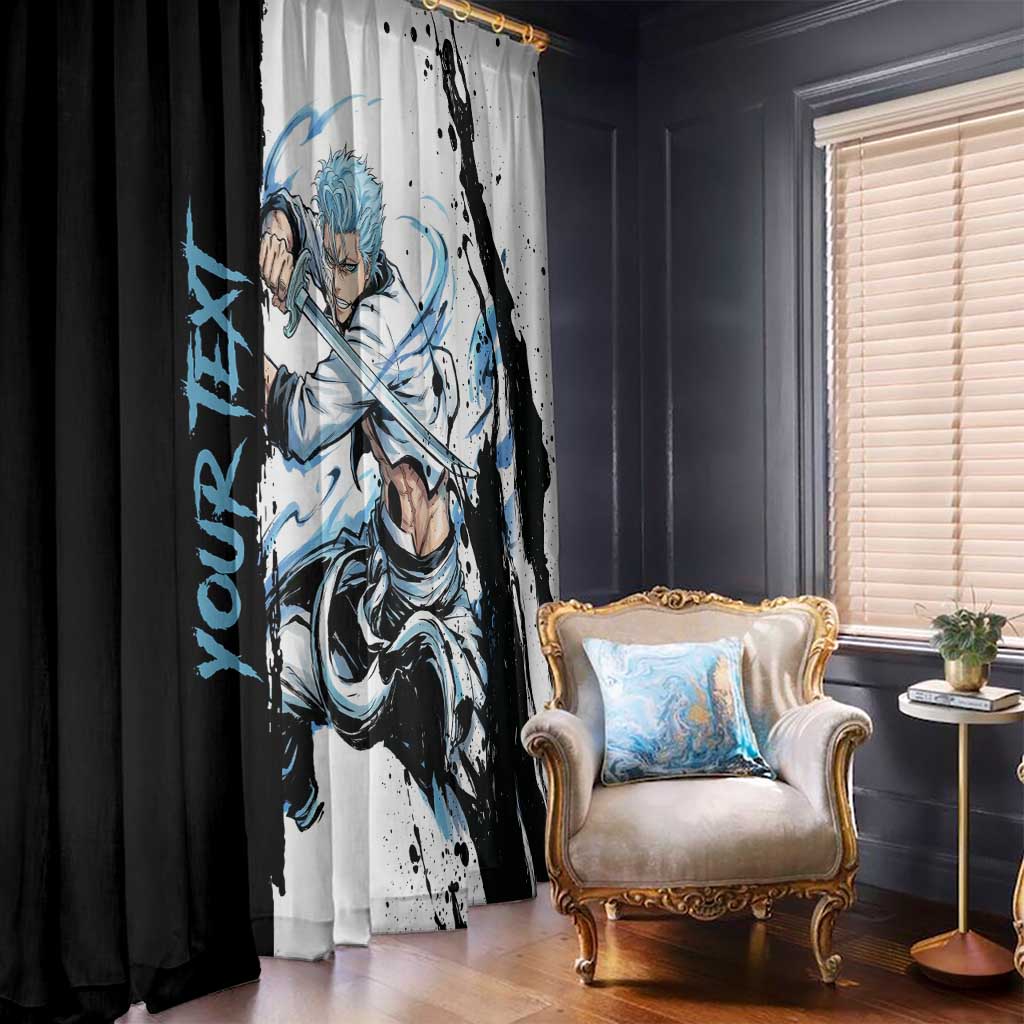 Personalized Grimmjow Jaegerjaquez Window Curtain Ink Splash Anime Brush Style