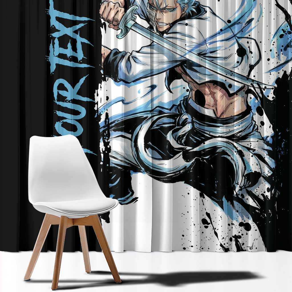 Personalized Grimmjow Jaegerjaquez Window Curtain Ink Splash Anime Brush Style