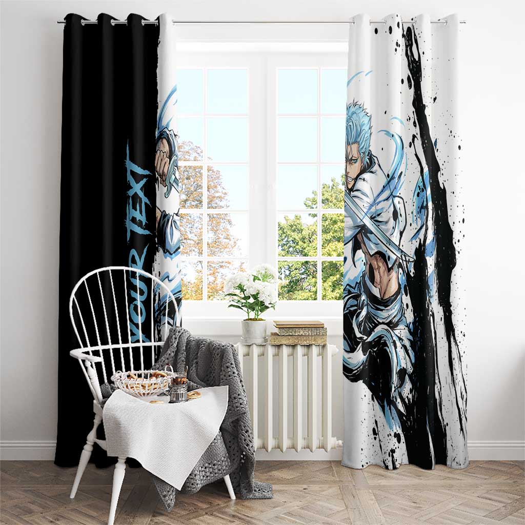 Personalized Grimmjow Jaegerjaquez Window Curtain Ink Splash Anime Brush Style