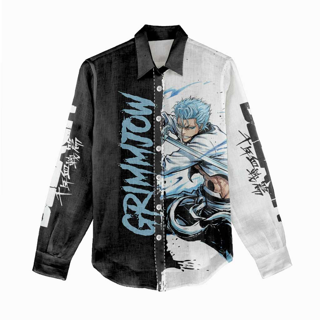 Personalized Grimmjow Jaegerjaquez Women Casual Shirt Ink Splash Anime Brush Style