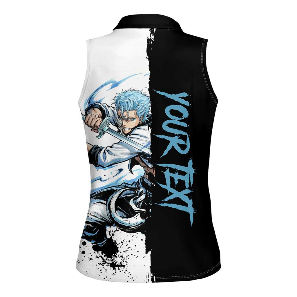 Personalized Grimmjow Jaegerjaquez Women Sleeveless Polo Shirt Ink Splash Anime Brush Style