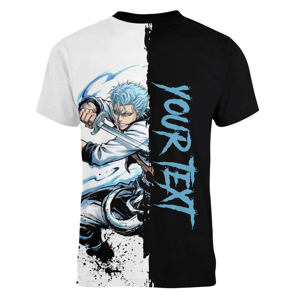 Personalized Grimmjow Jaegerjaquez Women V-Neck T-Shirt Ink Splash Anime Brush Style