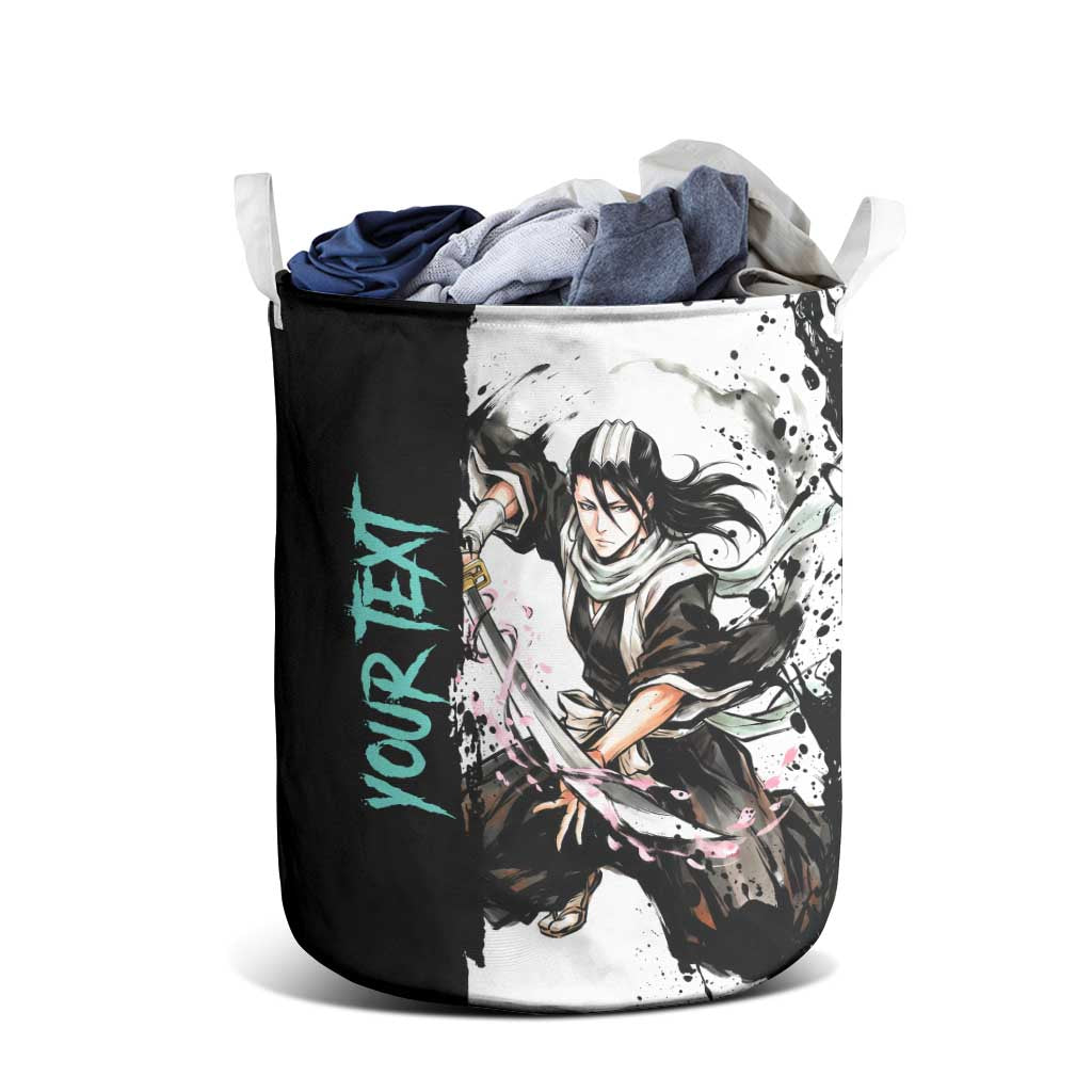 Personalized Byakuya Kuchiki Laundry Basket Ink Splash Anime Brush Style