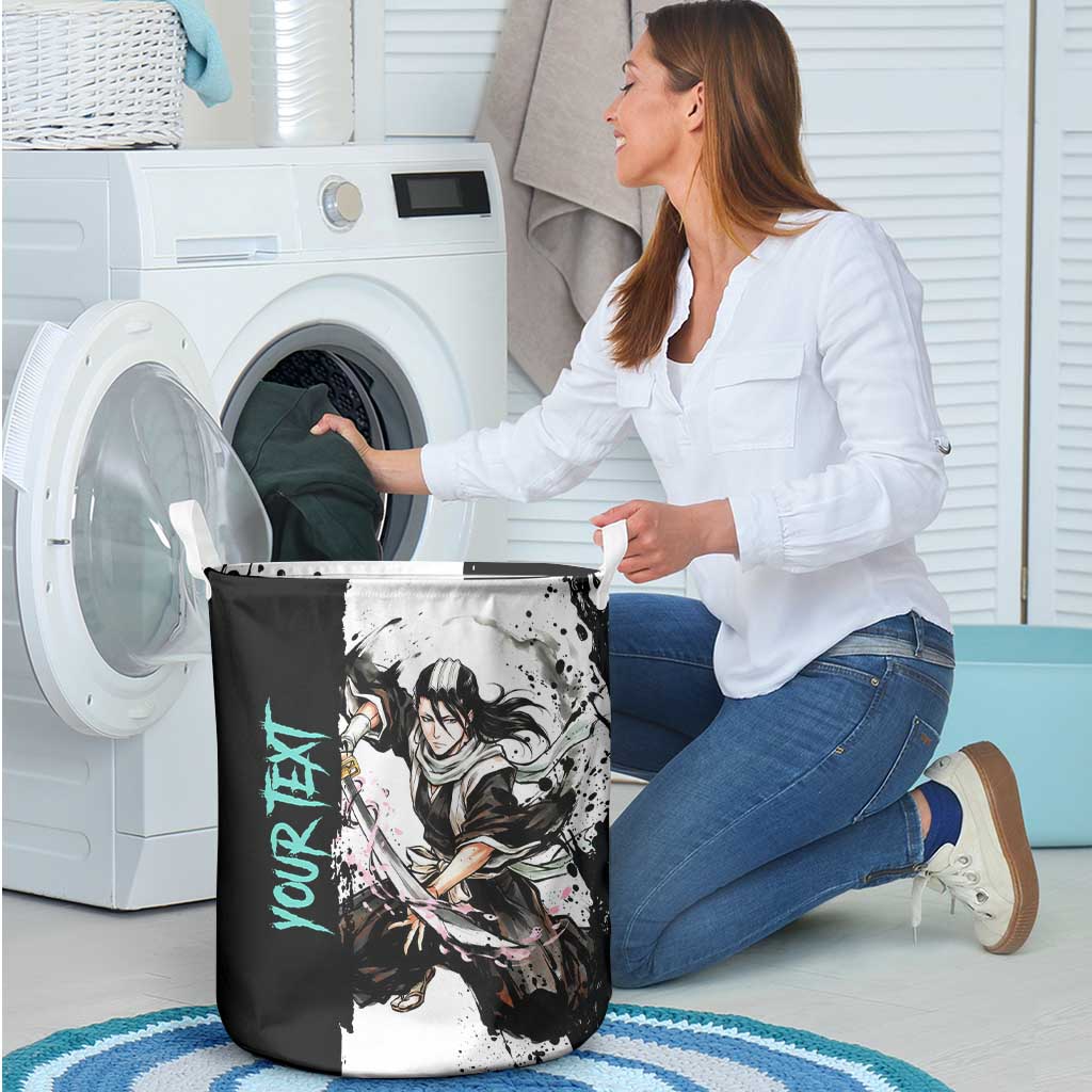 Personalized Byakuya Kuchiki Laundry Basket Ink Splash Anime Brush Style