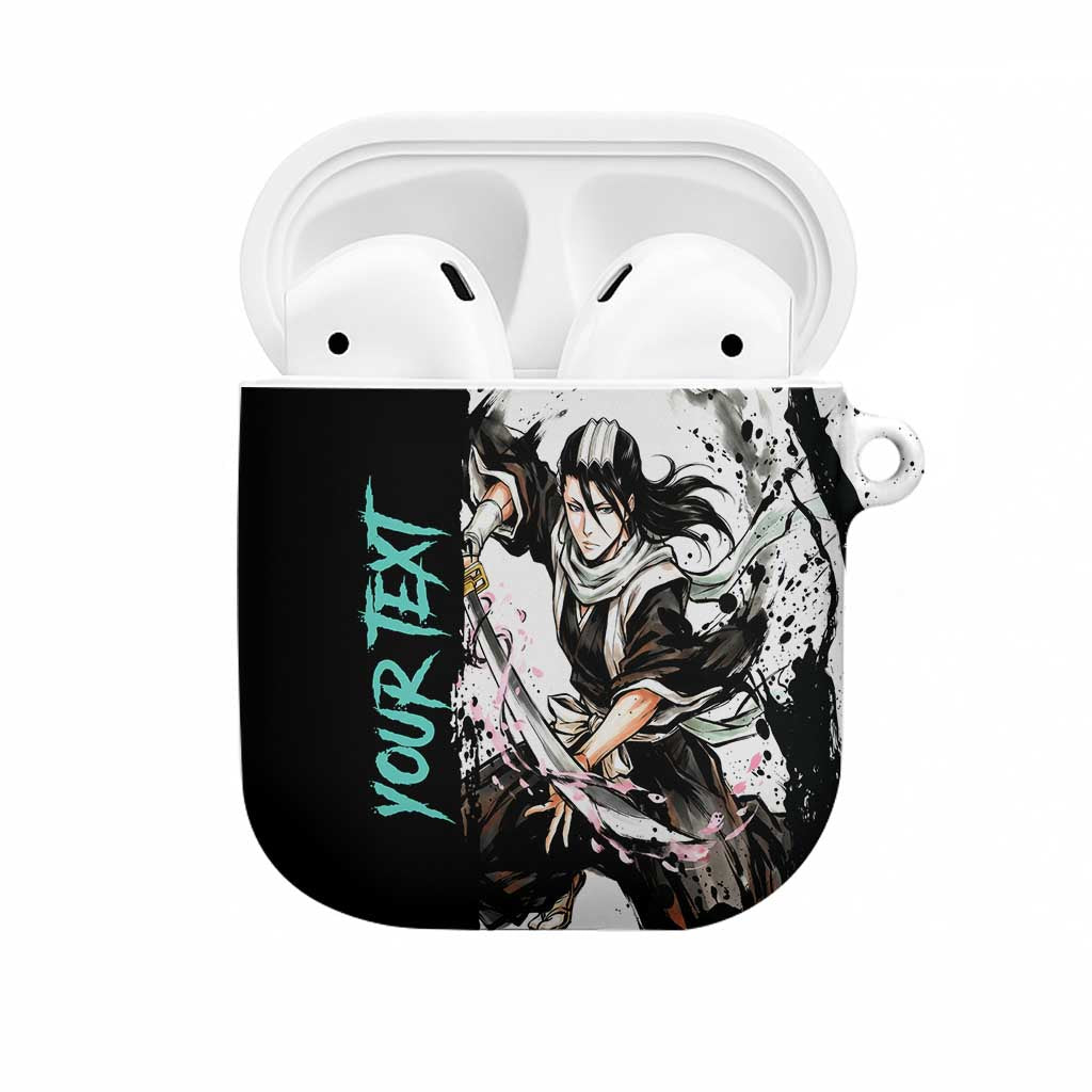 Personalized Byakuya Kuchiki AirPods Case Ink Splash Anime Brush Style