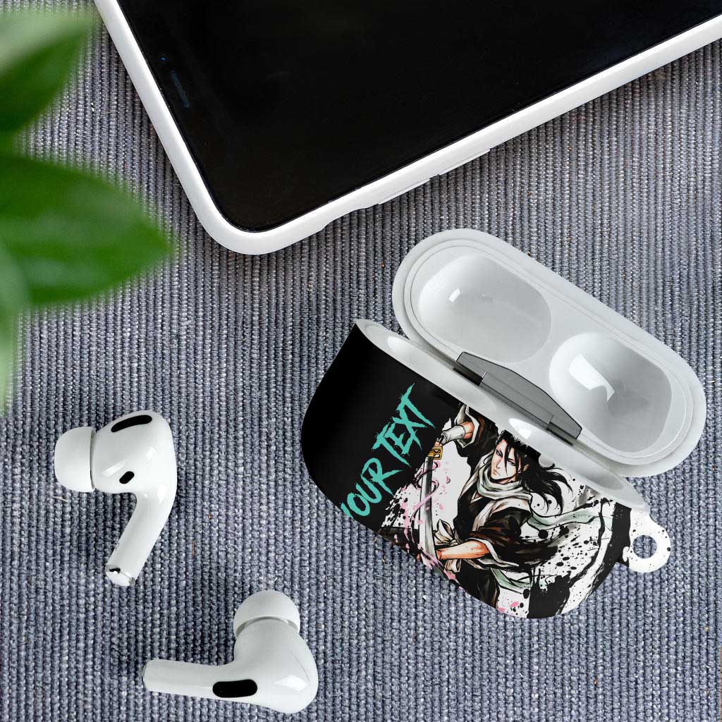 Personalized Byakuya Kuchiki AirPods Case Ink Splash Anime Brush Style