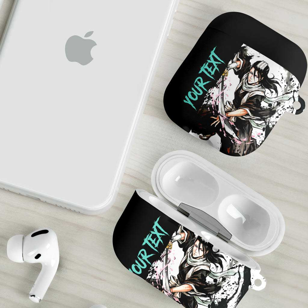 Personalized Byakuya Kuchiki AirPods Case Ink Splash Anime Brush Style