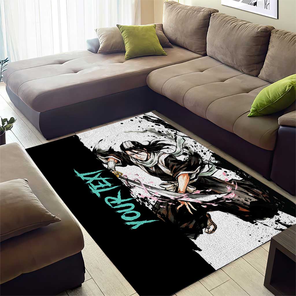Personalized Byakuya Kuchiki Area Rug Ink Splash Anime Brush Style