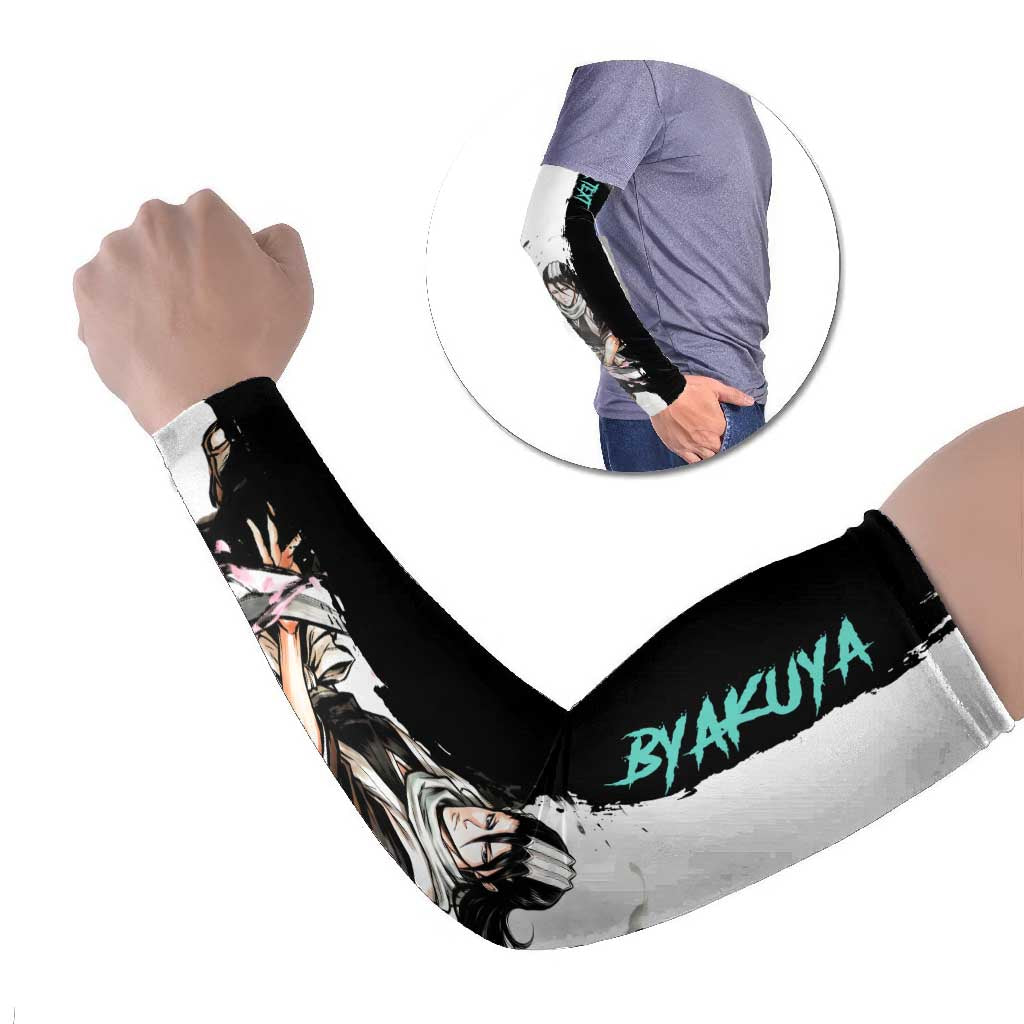 Personalized Byakuya Kuchiki Arm Sleeves Ink Splash Anime Brush Style