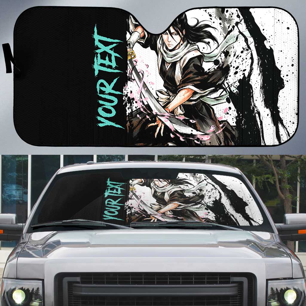 Personalized Byakuya Kuchiki Auto Sun Shade Ink Splash Anime Brush Style