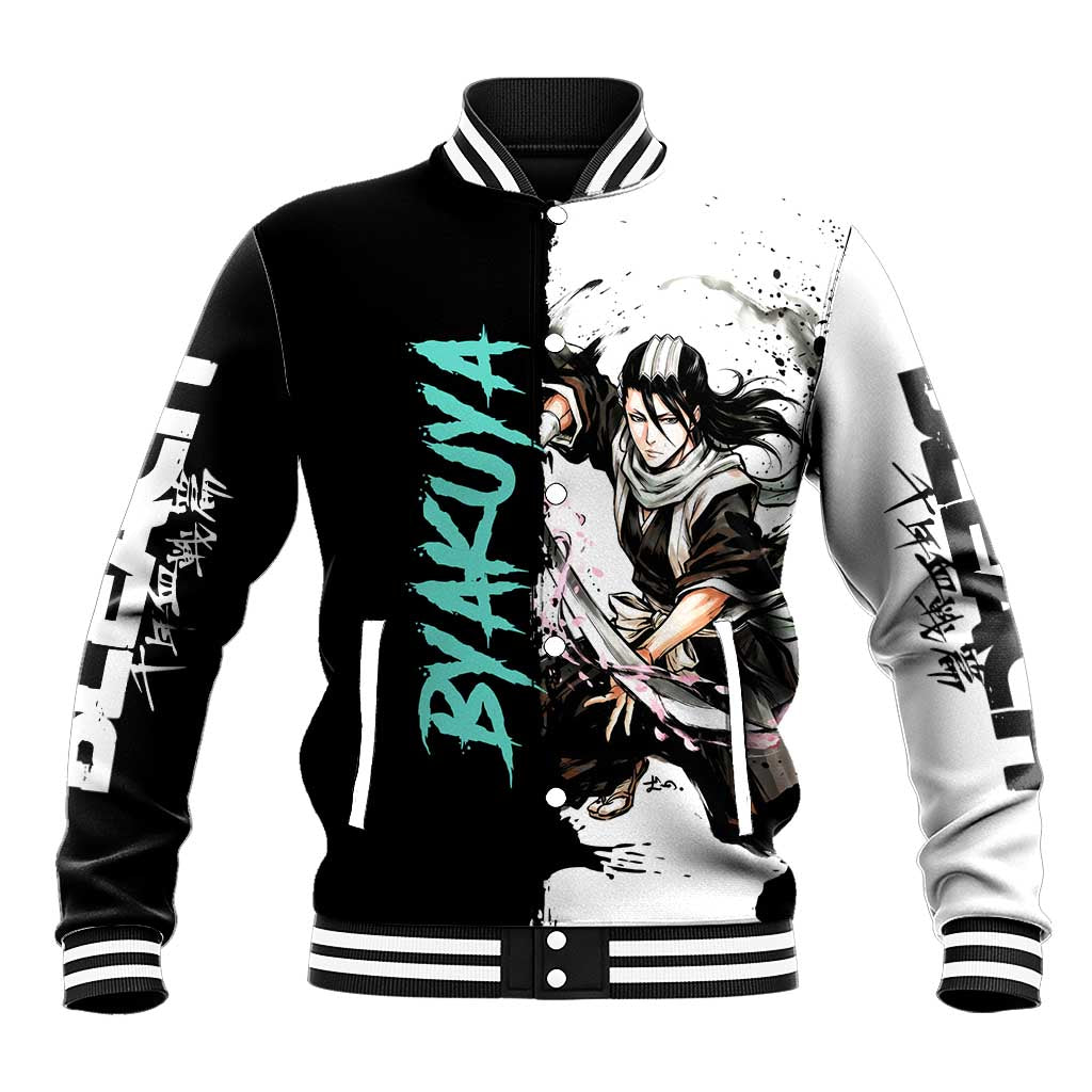 Personalized Byakuya Kuchiki Baseball Jacket Ink Splash Anime Brush Style