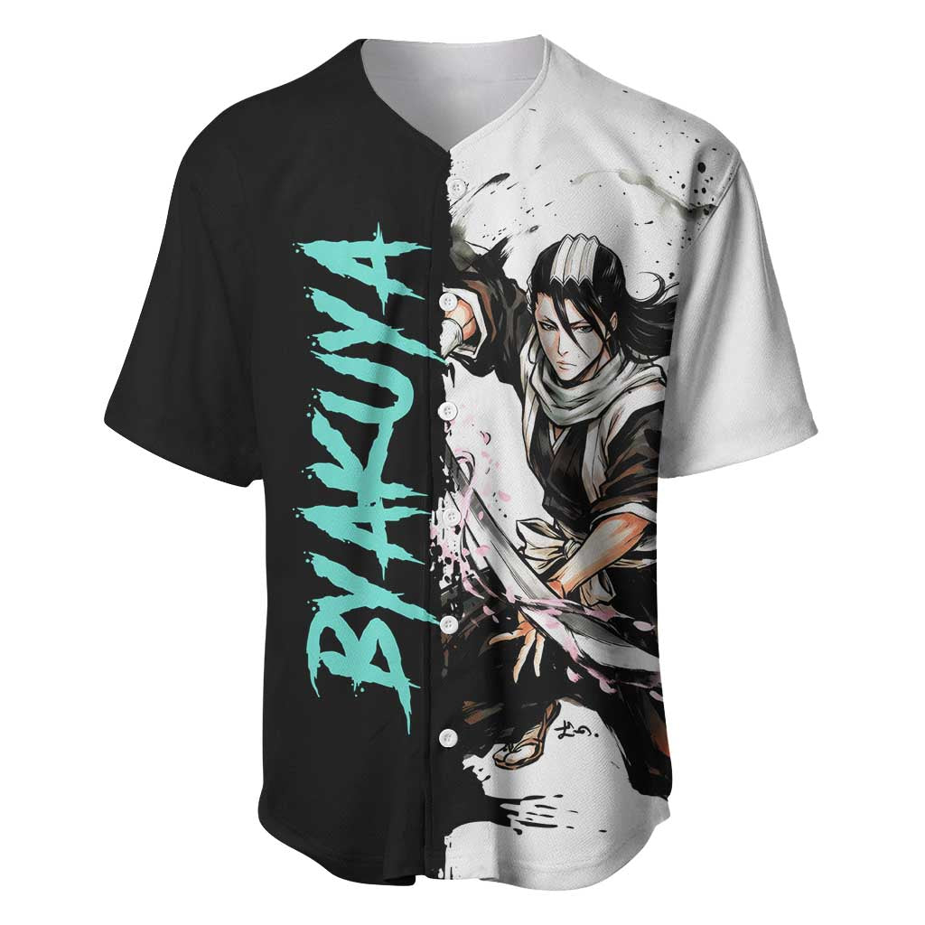 Personalized Byakuya Kuchiki Baseball Jersey Ink Splash Anime Brush Style