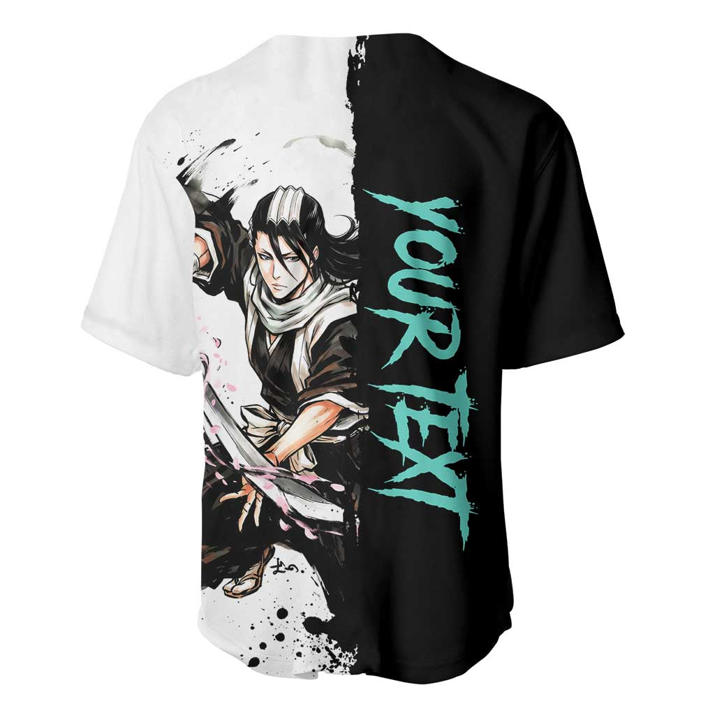 Personalized Byakuya Kuchiki Baseball Jersey Ink Splash Anime Brush Style