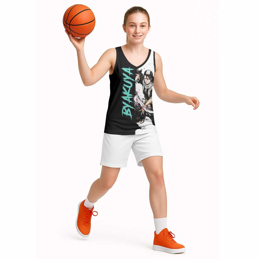 Personalized Byakuya Kuchiki Basketball Jersey Ink Splash Anime Brush Style
