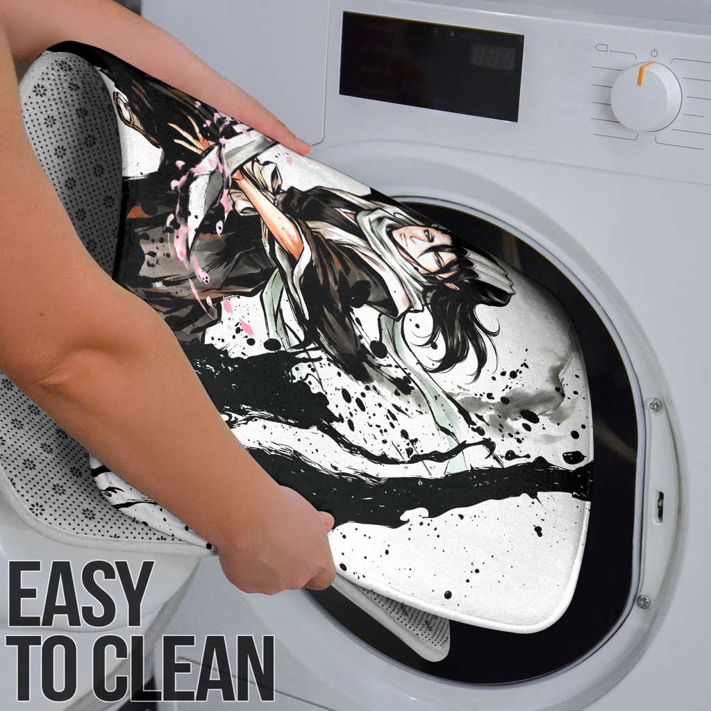 Personalized Byakuya Kuchiki Bathroom Set Ink Splash Anime Brush Style