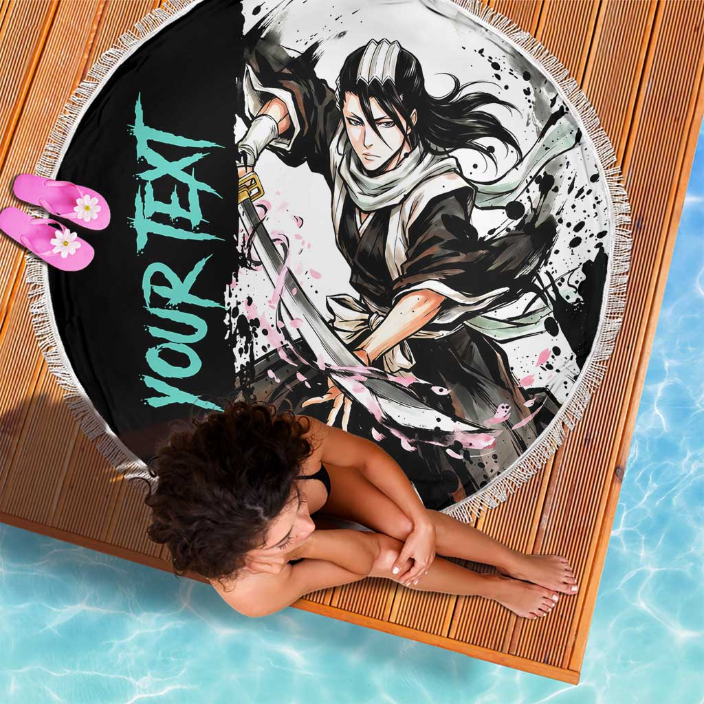 Personalized Byakuya Kuchiki Beach Blanket Ink Splash Anime Brush Style