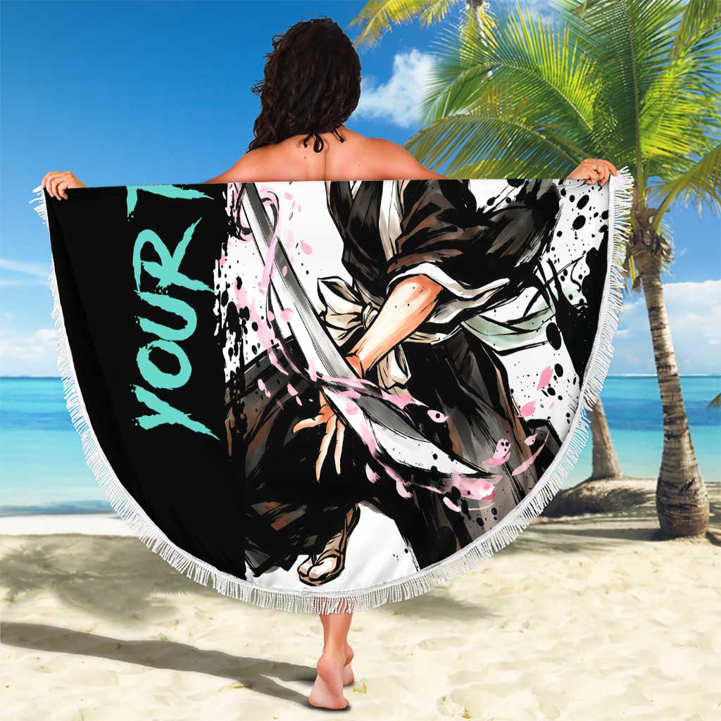 Personalized Byakuya Kuchiki Beach Blanket Ink Splash Anime Brush Style