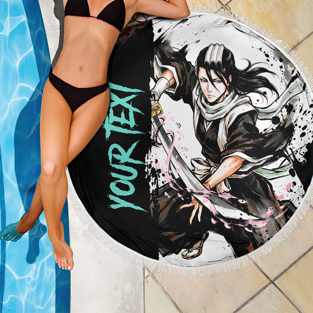 Personalized Byakuya Kuchiki Beach Blanket Ink Splash Anime Brush Style