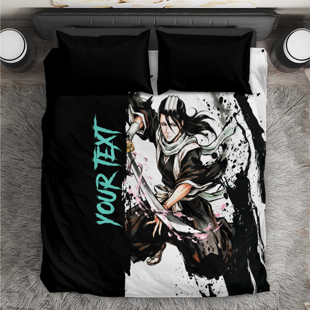 Personalized Byakuya Kuchiki Bedding Set Ink Splash Anime Brush Style