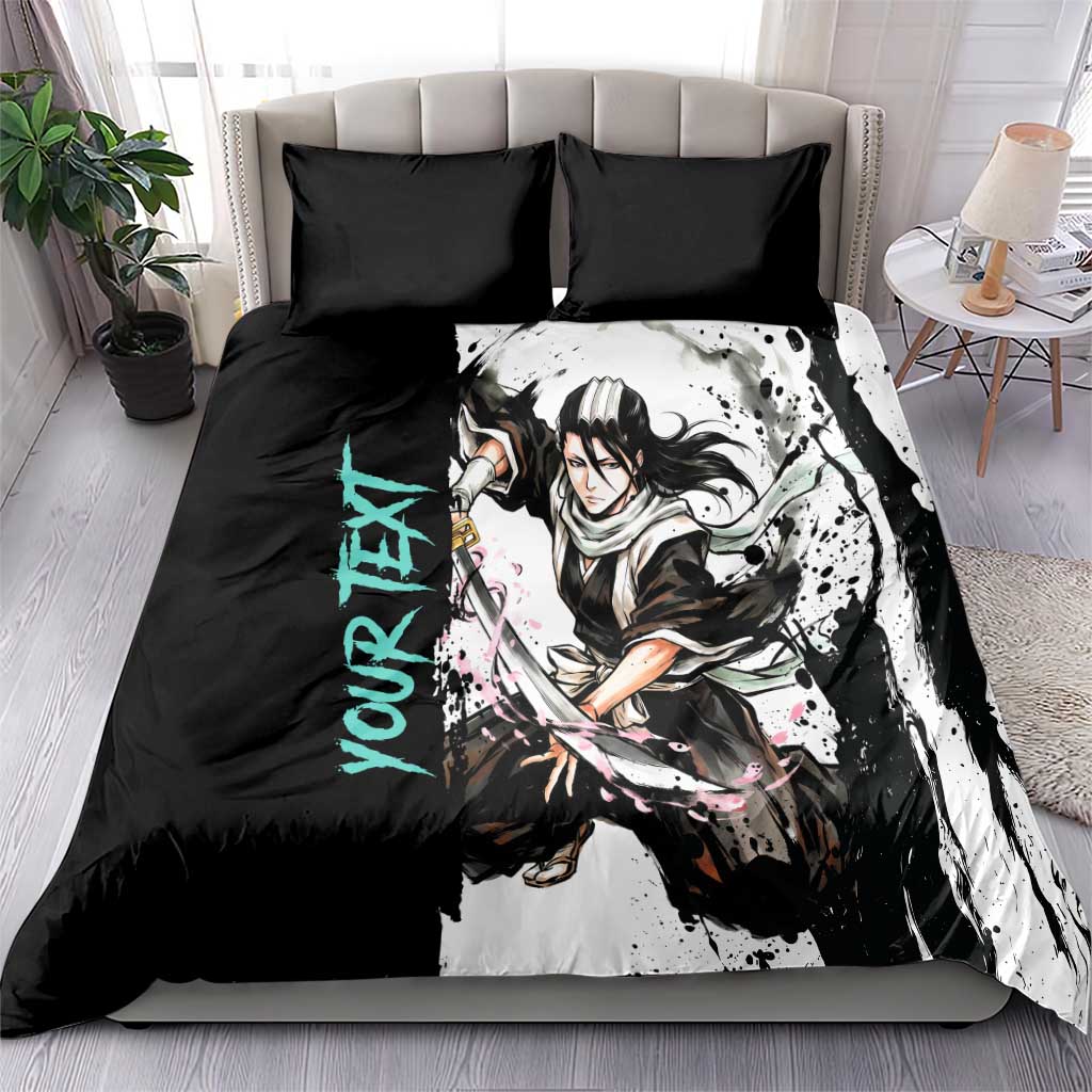 Personalized Byakuya Kuchiki Bedding Set Ink Splash Anime Brush Style