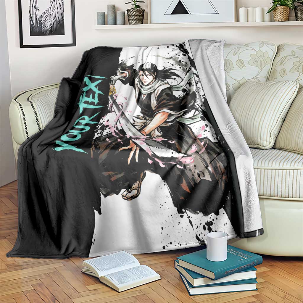 Personalized Byakuya Kuchiki Blanket Ink Splash Anime Brush Style