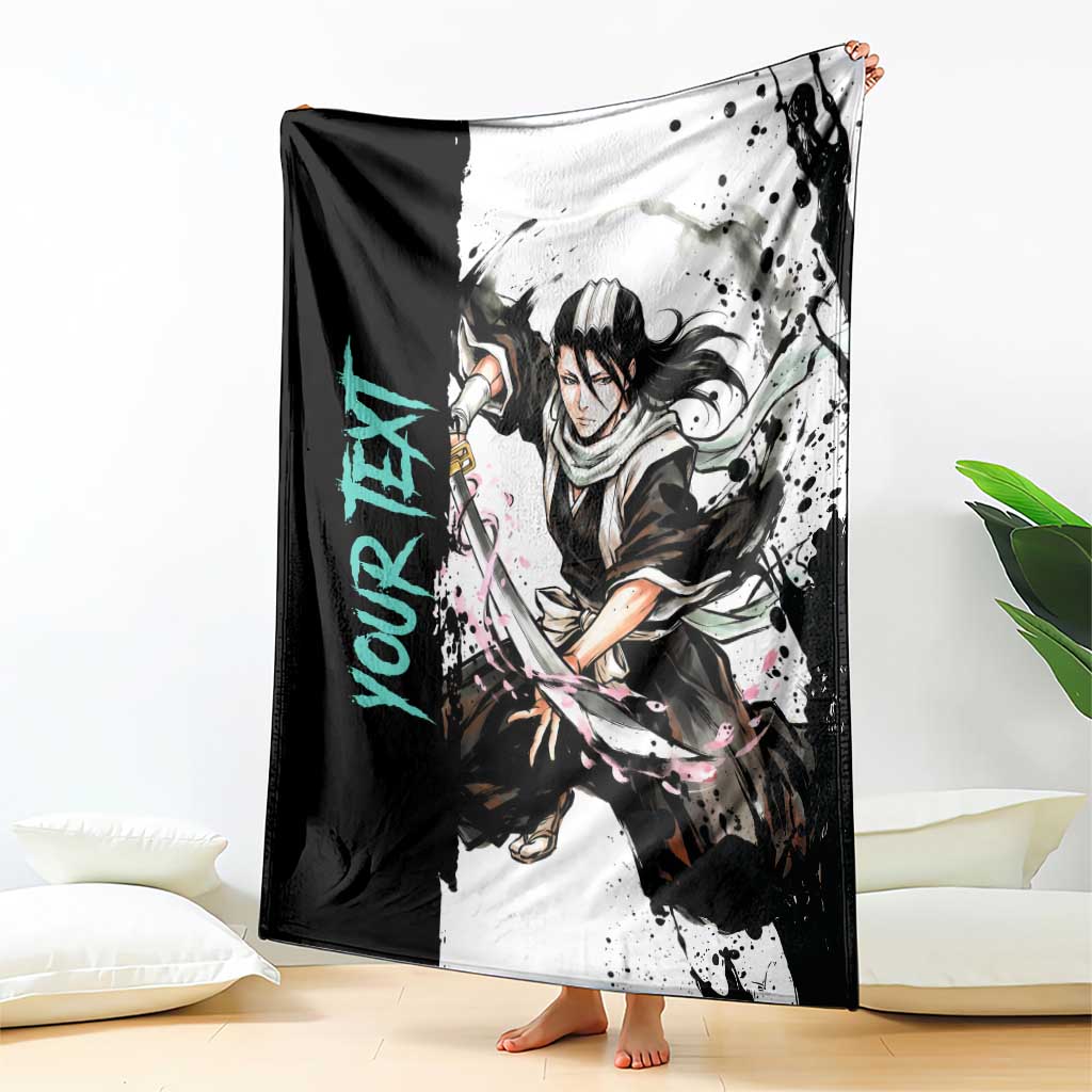 Personalized Byakuya Kuchiki Blanket Ink Splash Anime Brush Style