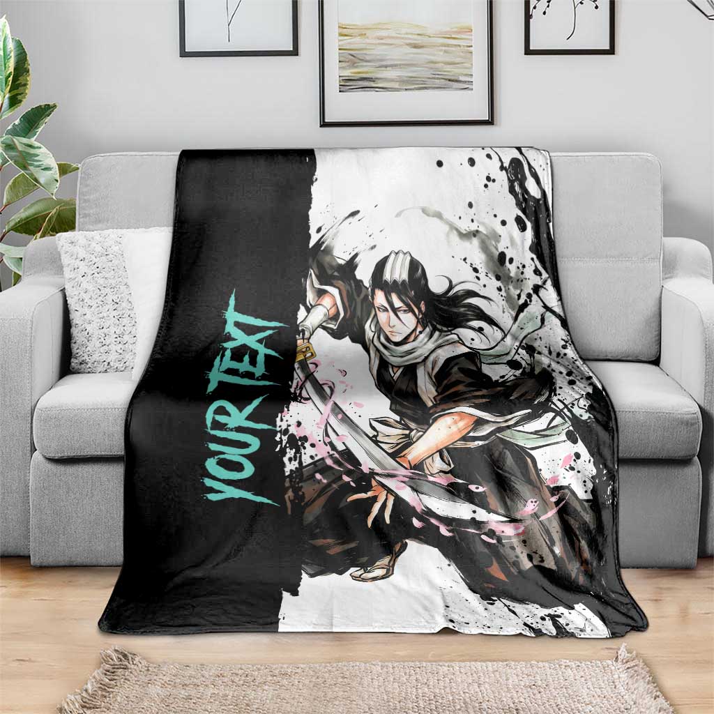 Personalized Byakuya Kuchiki Blanket Ink Splash Anime Brush Style