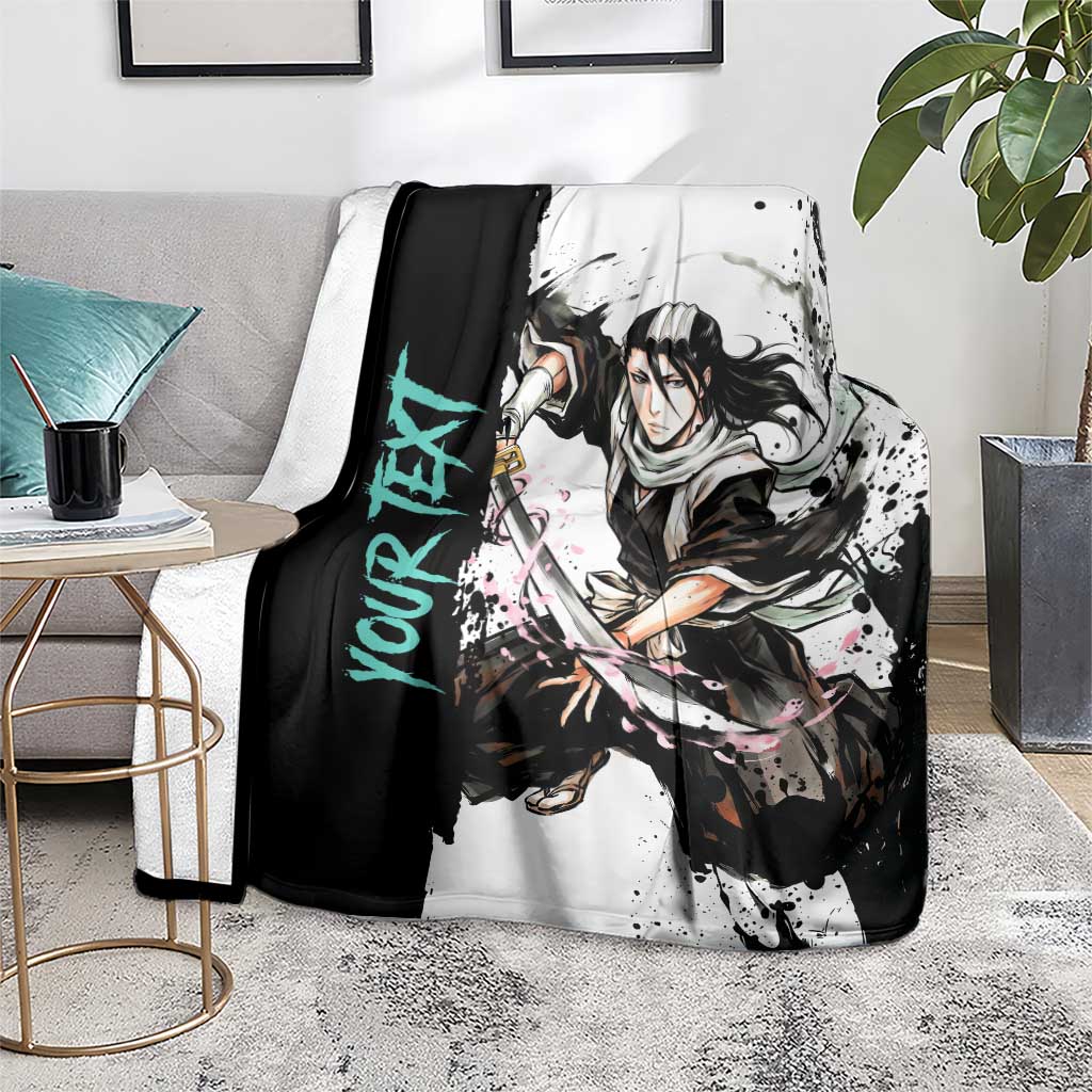 Personalized Byakuya Kuchiki Blanket Ink Splash Anime Brush Style