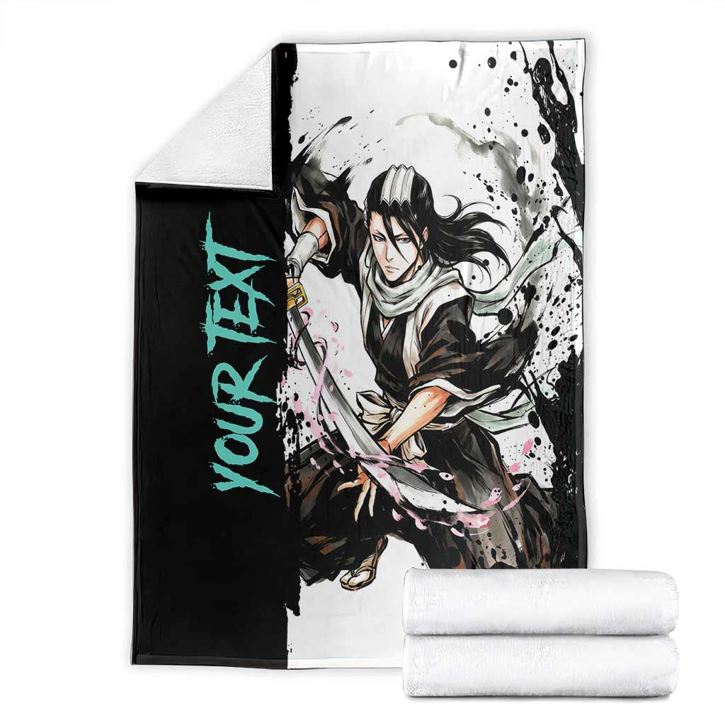 Personalized Byakuya Kuchiki Blanket Ink Splash Anime Brush Style