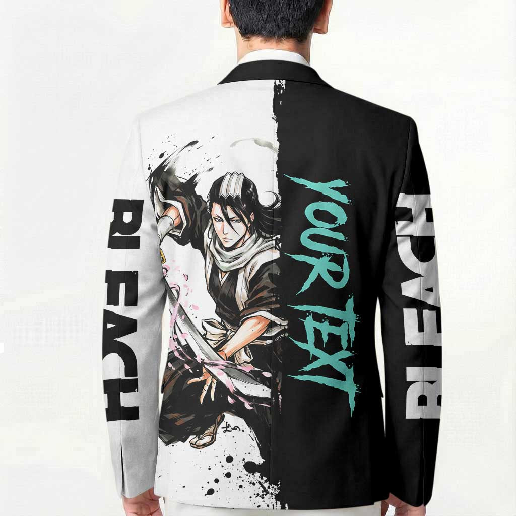 Personalized Byakuya Kuchiki Blazer Ink Splash Anime Brush Style