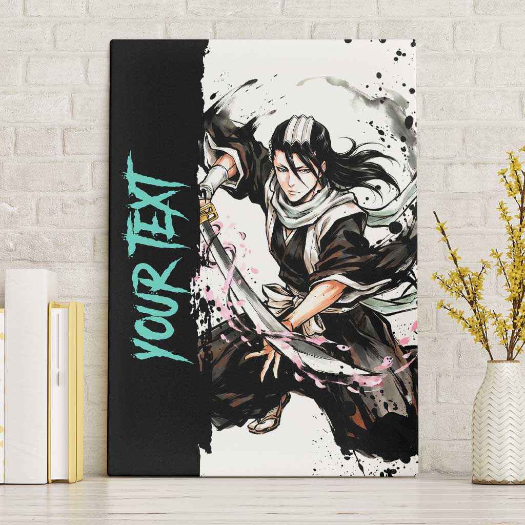 Personalized Byakuya Kuchiki Canvas Wall Art Ink Splash Anime Brush Style
