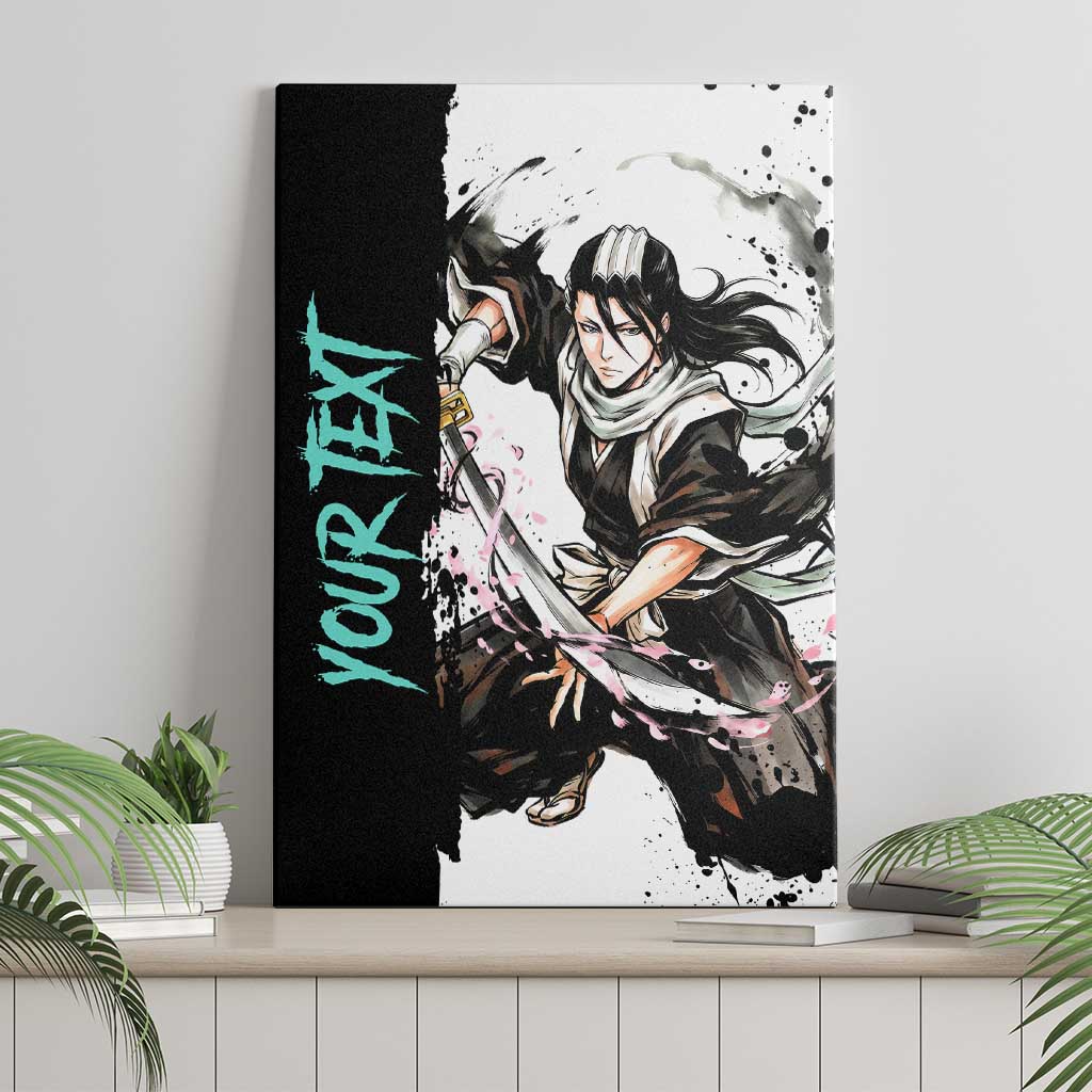 Personalized Byakuya Kuchiki Canvas Wall Art Ink Splash Anime Brush Style