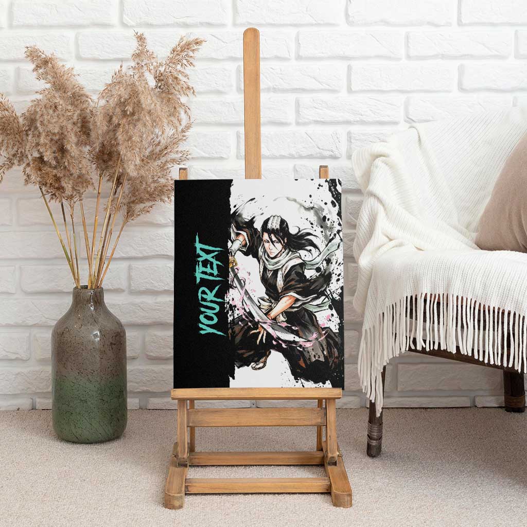 Personalized Byakuya Kuchiki Canvas Wall Art Ink Splash Anime Brush Style