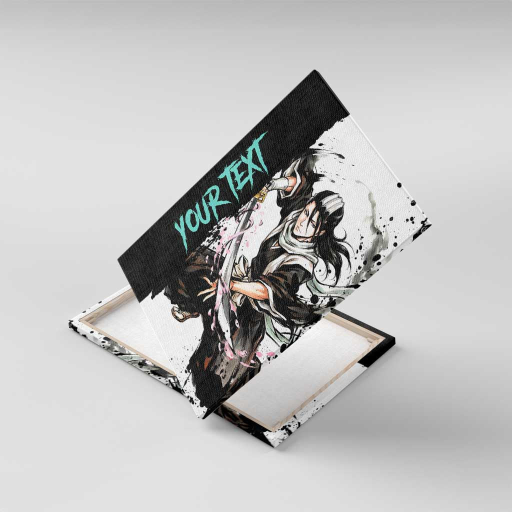 Personalized Byakuya Kuchiki Canvas Wall Art Ink Splash Anime Brush Style