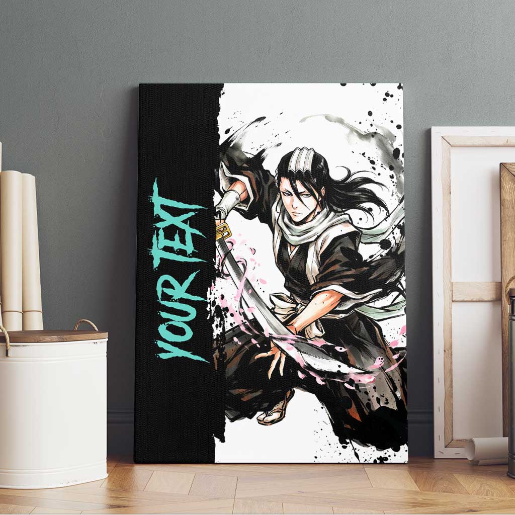 Personalized Byakuya Kuchiki Canvas Wall Art Ink Splash Anime Brush Style