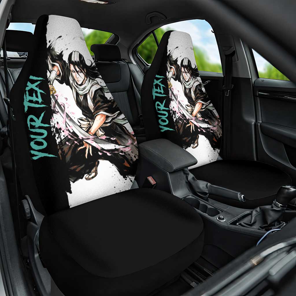 Personalized Byakuya Kuchiki Car Seat Cover Ink Splash Anime Brush Style
