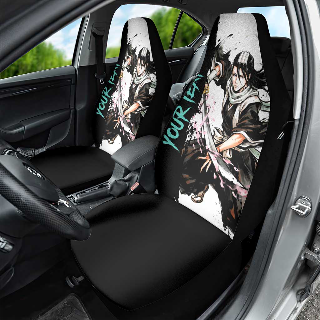 Personalized Byakuya Kuchiki Car Seat Cover Ink Splash Anime Brush Style