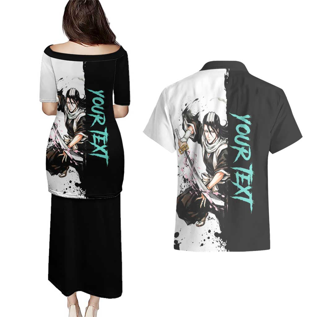 Personalized Byakuya Kuchiki Couples Matching Puletasi and Hawaiian Shirt Ink Splash Anime Brush Style