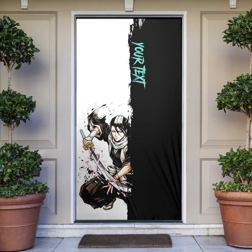 Personalized Byakuya Kuchiki Door Cover Ink Splash Anime Brush Style