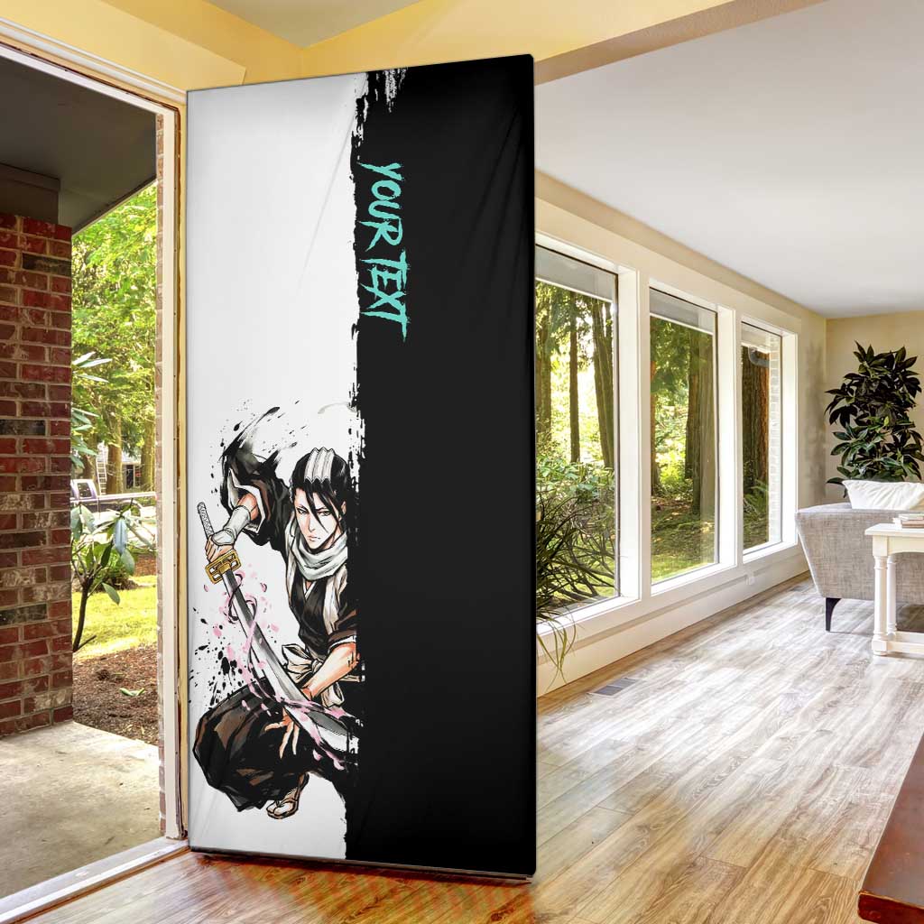 Personalized Byakuya Kuchiki Door Cover Ink Splash Anime Brush Style