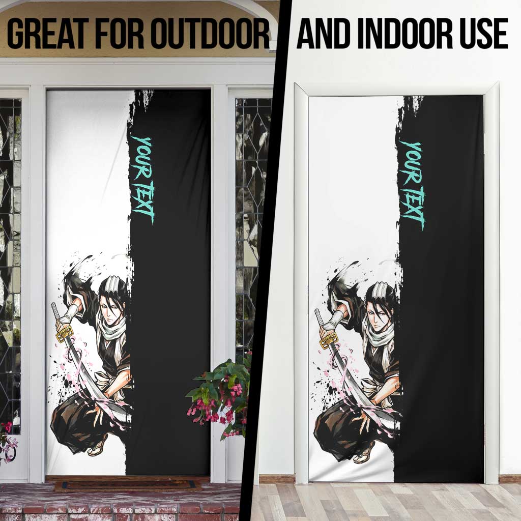 Personalized Byakuya Kuchiki Door Cover Ink Splash Anime Brush Style