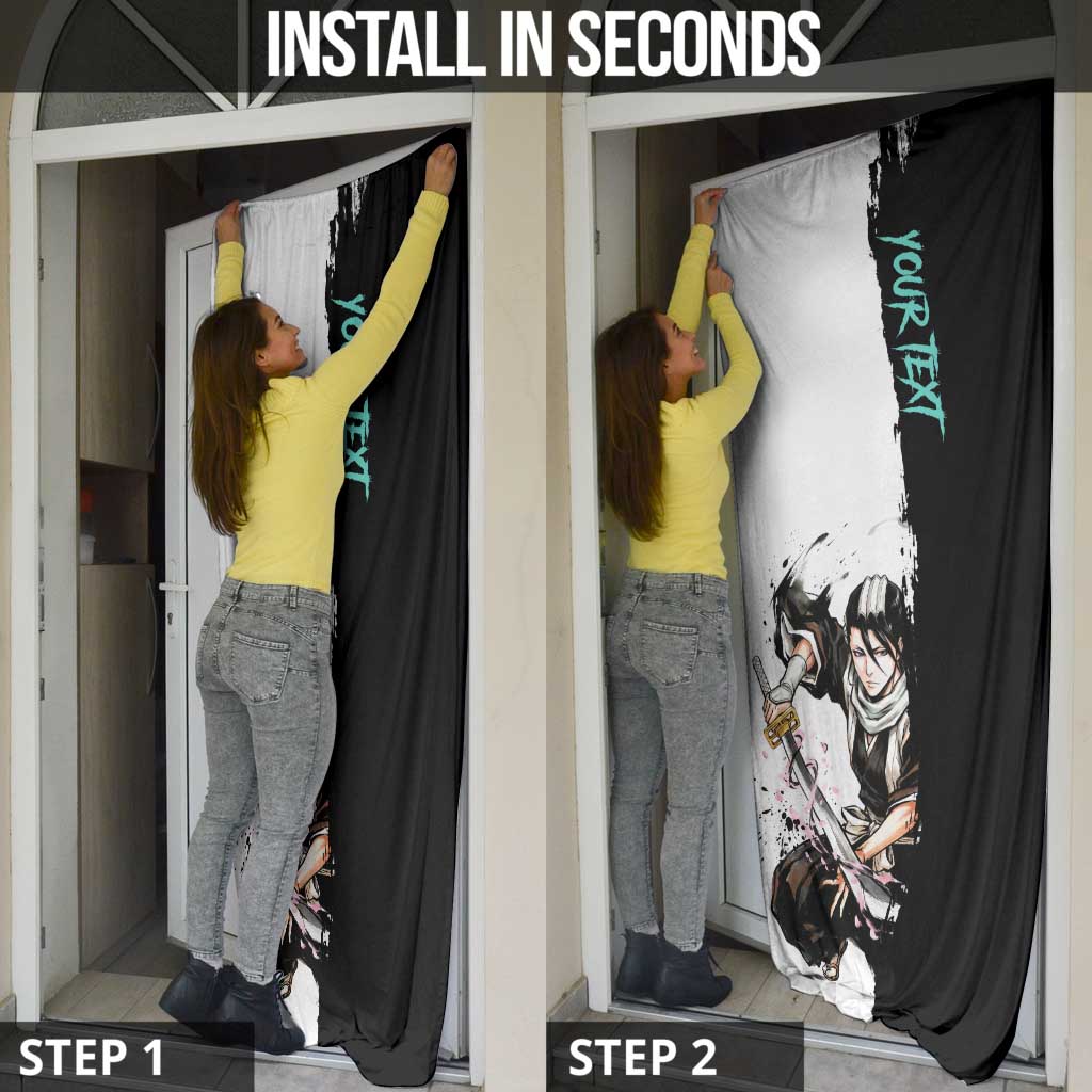 Personalized Byakuya Kuchiki Door Cover Ink Splash Anime Brush Style