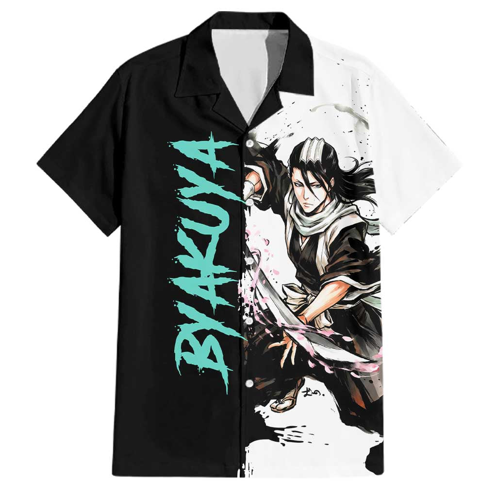 Personalized Byakuya Kuchiki Family Matching Mermaid Dress and Hawaiian Shirt Ink Splash Anime Brush Style