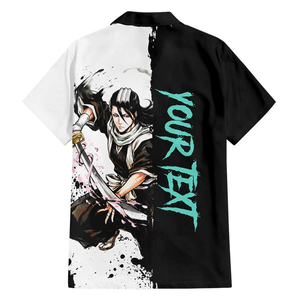 Personalized Byakuya Kuchiki Family Matching Tank Maxi Dress and Hawaiian Shirt Ink Splash Anime Brush Style