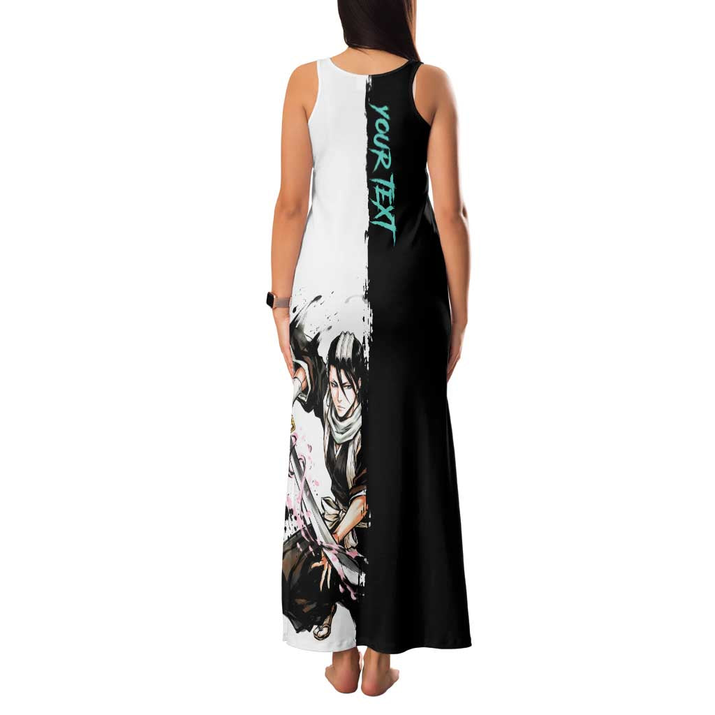 Personalized Byakuya Kuchiki Family Matching Tank Maxi Dress and Hawaiian Shirt Ink Splash Anime Brush Style